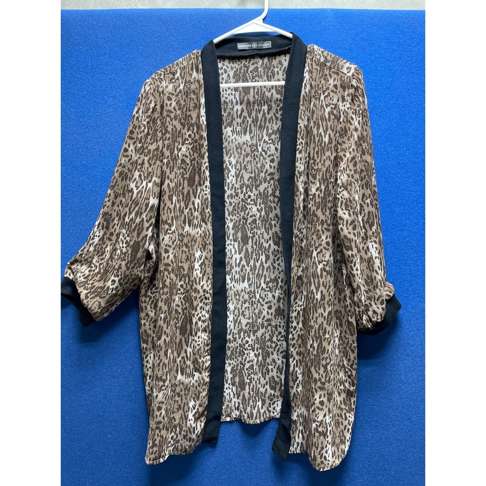 Signature Collection Cardigan XL Animal Print‎ Black